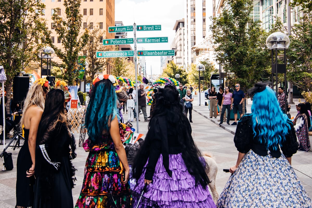 Global Unity Block Party: Discover the Sister Cities of Denver Sign